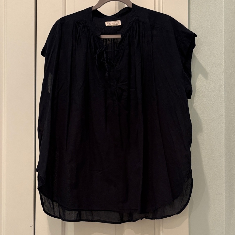 Nili Lotan dark navy Andes Top